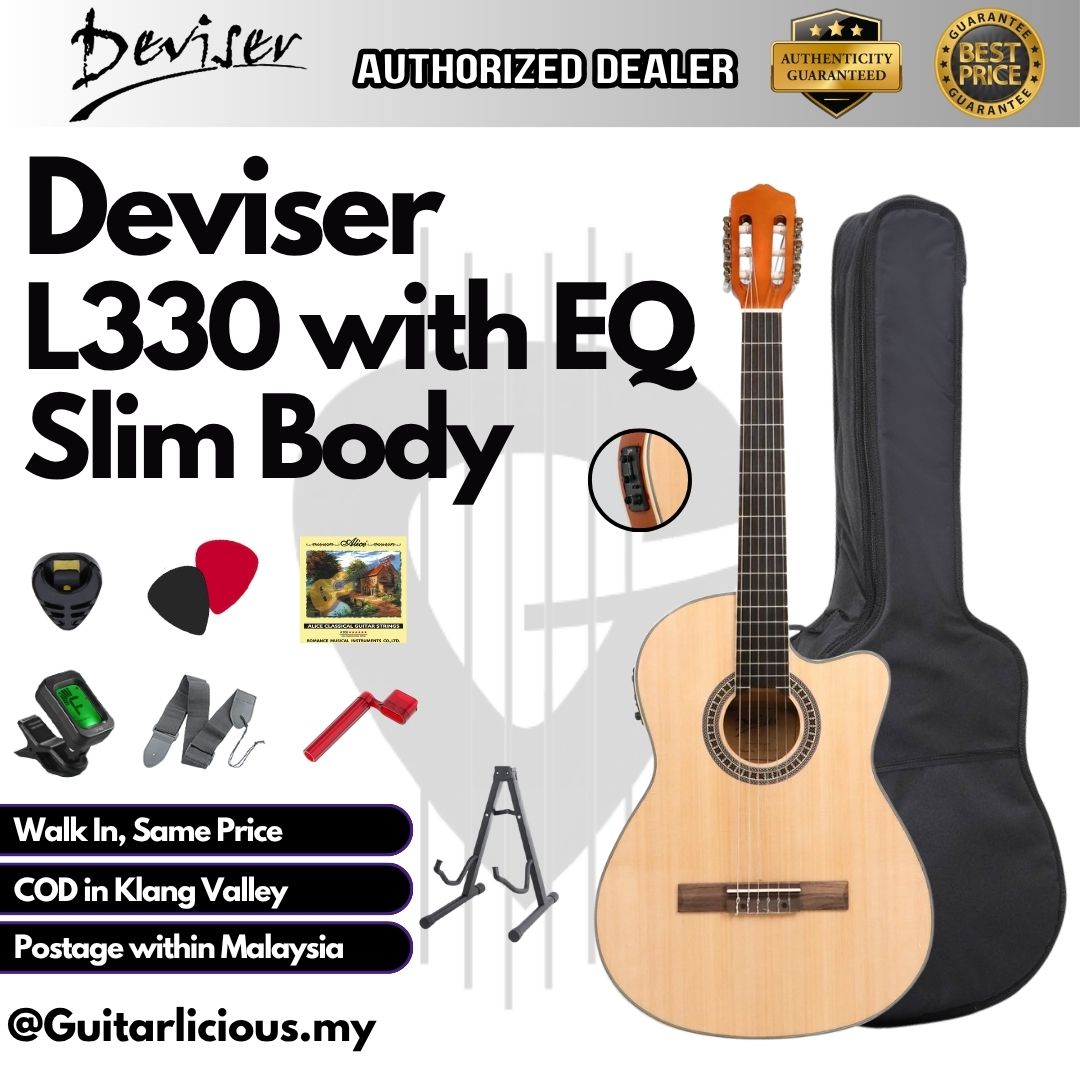 Deviser 39" Slim Body Classical Guitar L330 with EQ  ( L-330N / L330 / EQ )