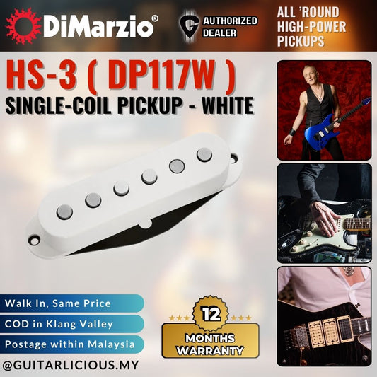 DiMarzio HS-3 (DP117W) Single-Coil Pickup - WHITE