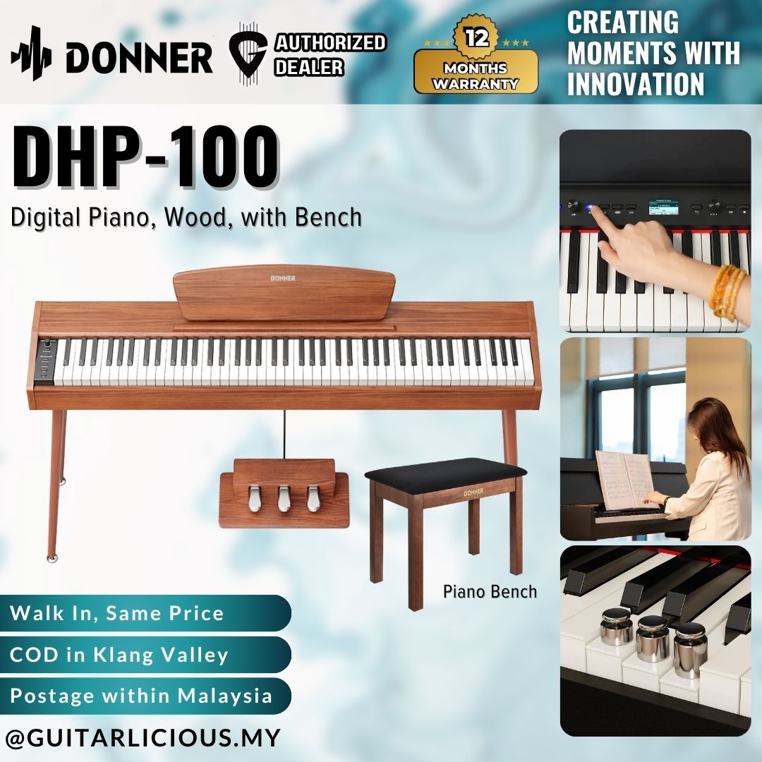 Donner DHP-100 Digital Piano, Wood, with Bench - ( EC7269 / DHP-100 )