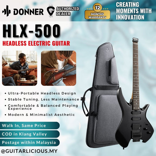 Donner HLX-500 Headless Electric Guitar - ( HLX-500 / HLX 500 )