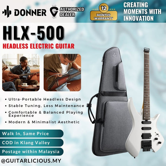 Donner HLX-500 Headless Electric Guitar - ( HLX-500 / HLX 500 )