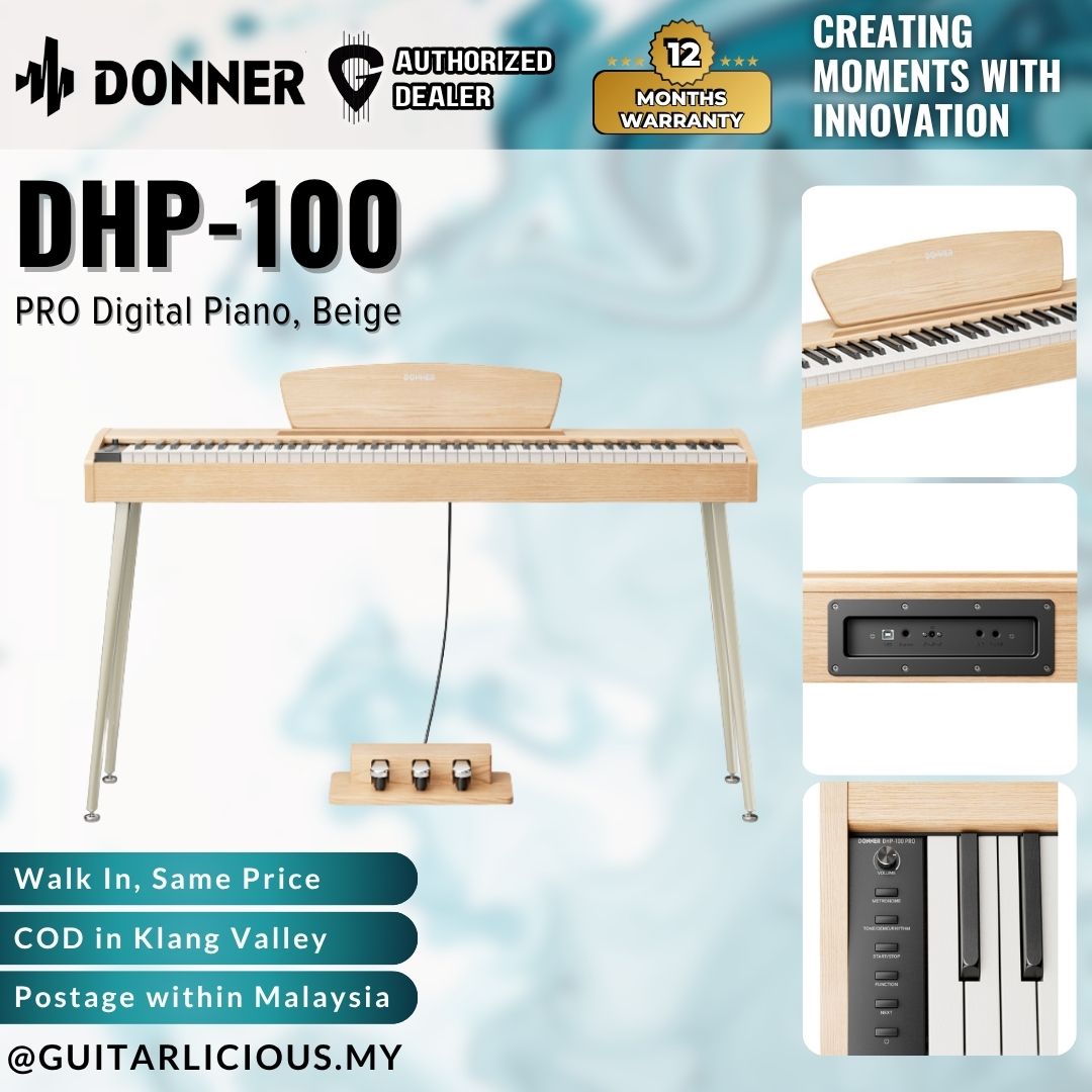 Donner DHP-100 PRO Digital Piano, Beige - ( EC7462 / DHP-100 )