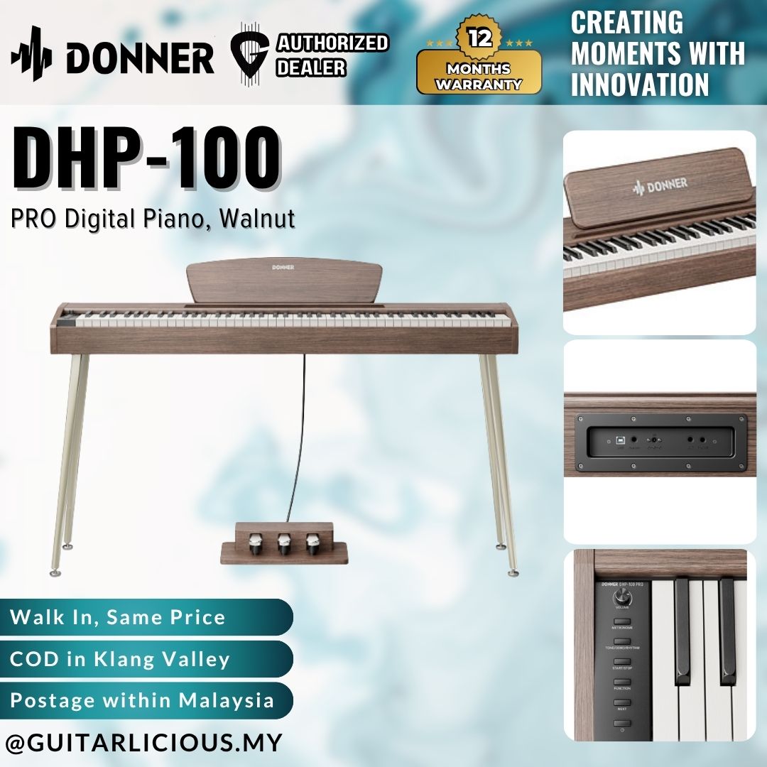 Donner DHP-100 PRO Digital Piano, Walnut - ( EC7222 / DHP-100 )