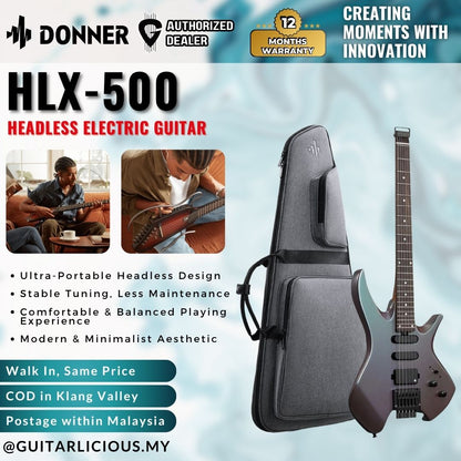 Donner HLX-500 Headless Electric Guitar - ( HLX-500 / HLX 500 )