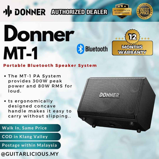 Donner MT-1 Portable Vocal & Acoustic Guitar Bluetooth Speaker System