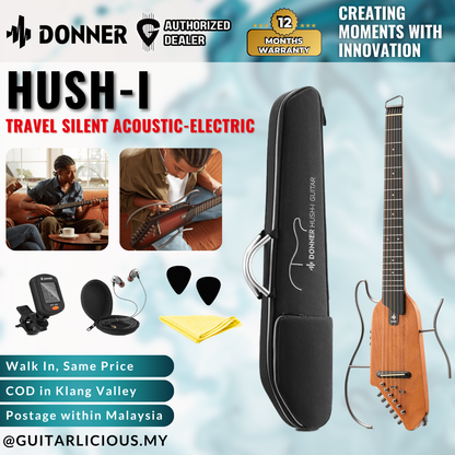 Donner HUSH-I Acoustic-Electric Guitar Kit for Travel Silent Practice ( HUSH I )