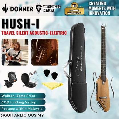 Donner HUSH-I Acoustic-Electric Guitar Kit for Travel Silent Practice ( HUSH I )