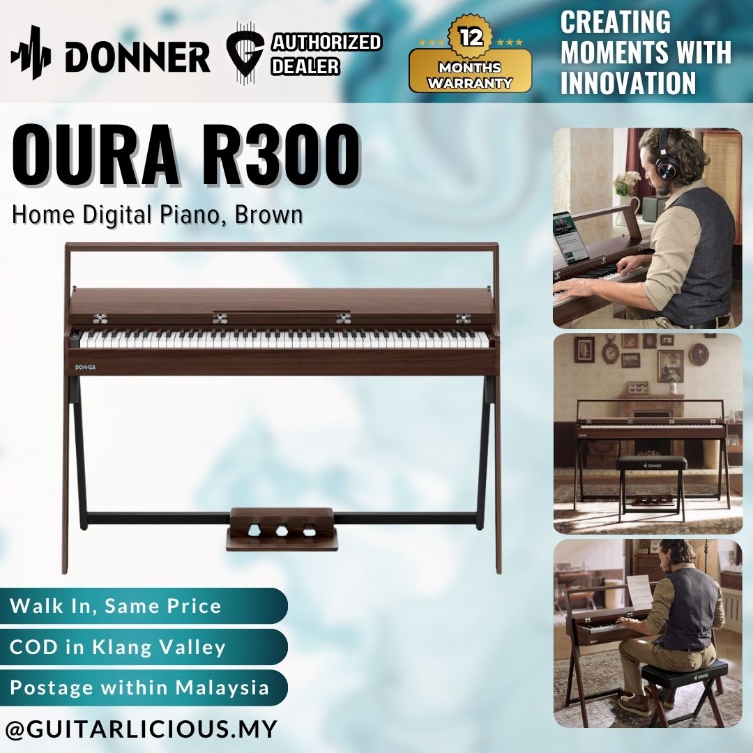 Donner OURA R300 88-Key Home Digital Piano, Brown - ( EC7086 / R300 )