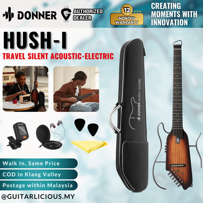 Donner HUSH-I Acoustic-Electric Guitar Kit for Travel Silent Practice ( HUSH I )