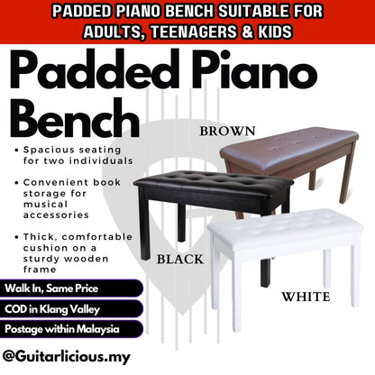 Standard Padded Piano Bench with Storage (PBH01)