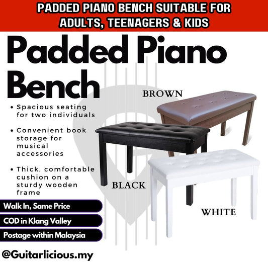 Standard Padded Piano Bench with Storage (PBH01)