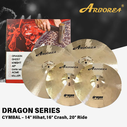 Arborea Cymbals B20 Dragon Series Cymbal Set / Hi-Hat , Splash , Crash, Ride, Stacker , China