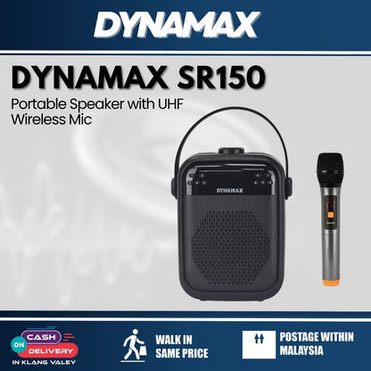 DYNAMAX SR150 Portable Speaker with UHF Wireless Mic -  ( SR150 / SR 150 / SR-150 )