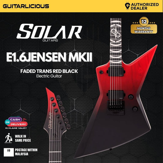 Solar E1.6Jensen MKII Faded Trans Red Black Electric Guitar