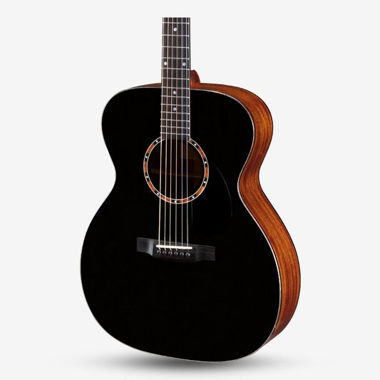 Eastman E2OM Ochestra Solid Cedar Top & Solid Sapele Back and Sides - Black ( E2OM-BK / E2-OM-BK / E2 OM / E2-OM )