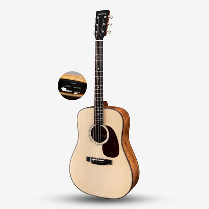 Eastman E3De Dreadnought Solid Sitka Spruce Top & Solid Ovangkol Back & Sides w/ Fishman Sonitone - Natural / E3-De-NAT