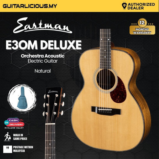 Eastman E3OM Deluxe Orchestra Acoustic Electric Guitar - Natural
