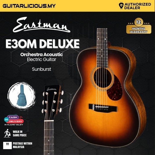 Eastman E3OM Deluxe Sunburst Orchestra Acoustic Electric Guitar