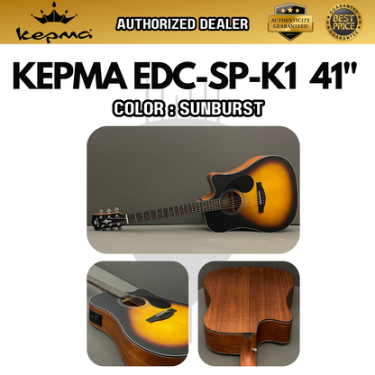 KEPMA EDC 41 inch Dreadnought Semi Acoustic Guitar w K1 EQ (Spruce Top, Side & Back Mahogany) ( EDC-K1 EDC 41 EDC-41 )