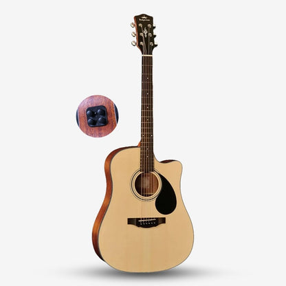 KEPMA EDC 41 inch Dreadnought Semi Acoustic Guitar w AcoustiFex® K-10 Pickup, Spruce Top, Side & Back Mahogany, EDC-K10