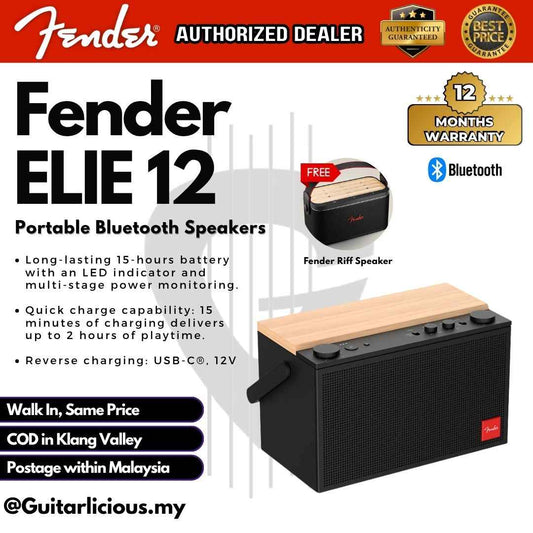 Fender ELIE 12 120 Watt 4 Channel Portable Bluetooth Speaker with Built In Battery