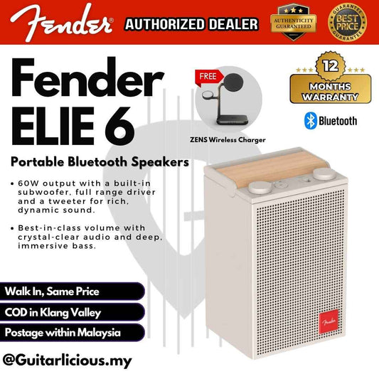 Fender ELIE 6 60 Watt 2 Channel Portable Bluetooth Speaker with Built in Battery