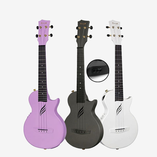 Enya Nova Ue Pro Tenor 26 Inch Carbon Fibre & Polycarbonate Ukulele with EQ, Thin Body (ENY-NOVAUe Pro / NOVA Pick Up)