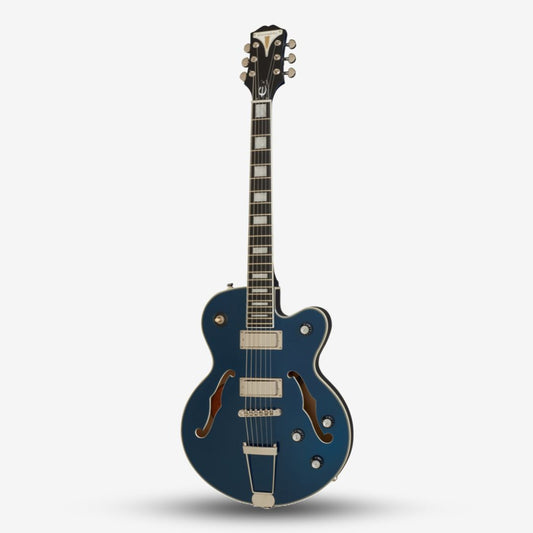 Epiphone Uptown Kat ES with Double Humbucker (HH) Semi-Hollow Electric Guitar - Sapphire Blue Metallic (UptownKat)