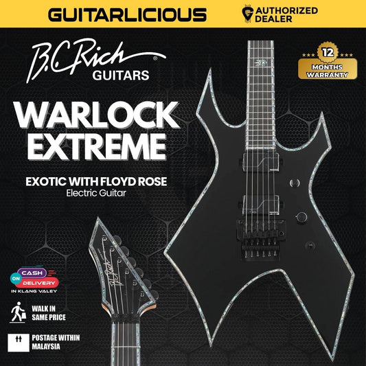 B.C. Rich Warlock Extreme With Floyd Rose Black Onyx Finish Electric Guitar