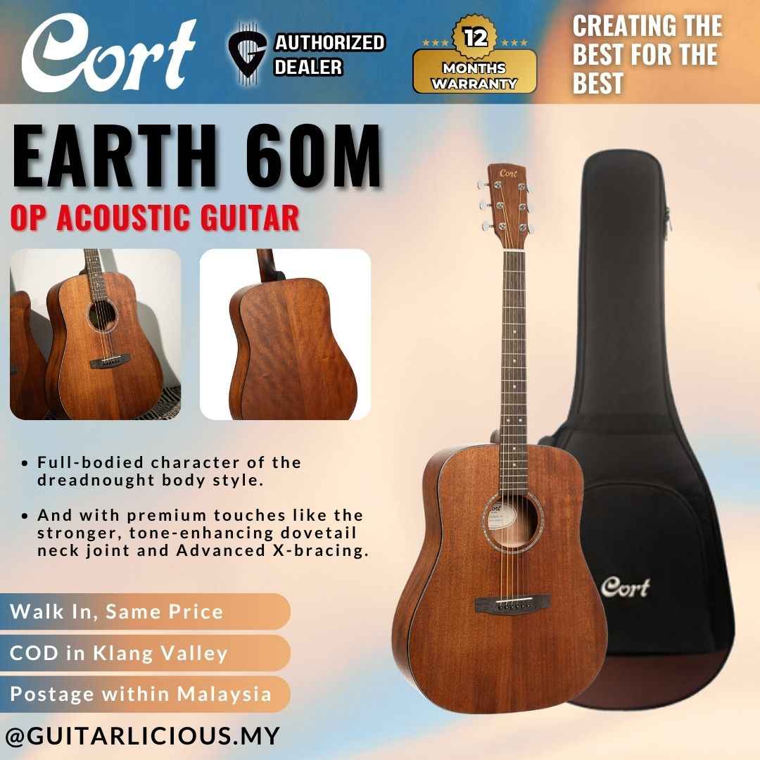 Cort Earth 60M OP Acoustic Guitar ( Mahogany Open Pore )