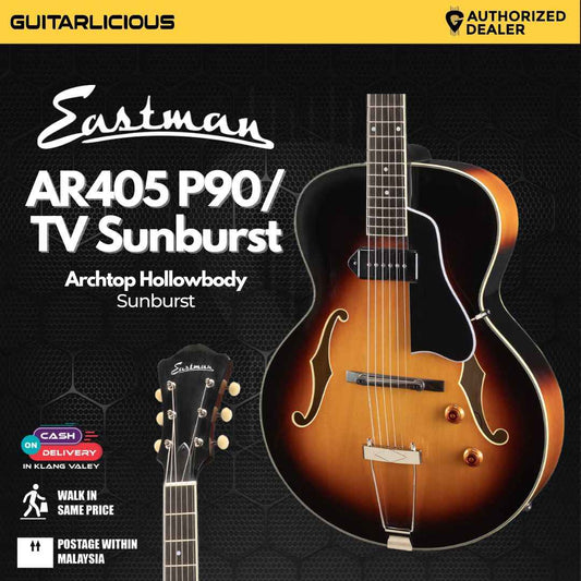 Eastman AR405-P90/TV-SB Archtop Hollowbody Electric Guitar - Sunburst