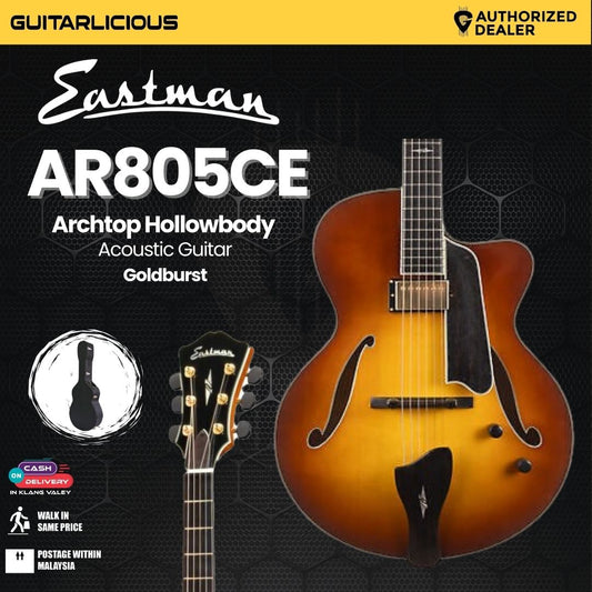 Eastman AR805CE-GB Archtop Hollowbody Acoustic Electric Guitar - Goldburst (PRE-ORDER)
