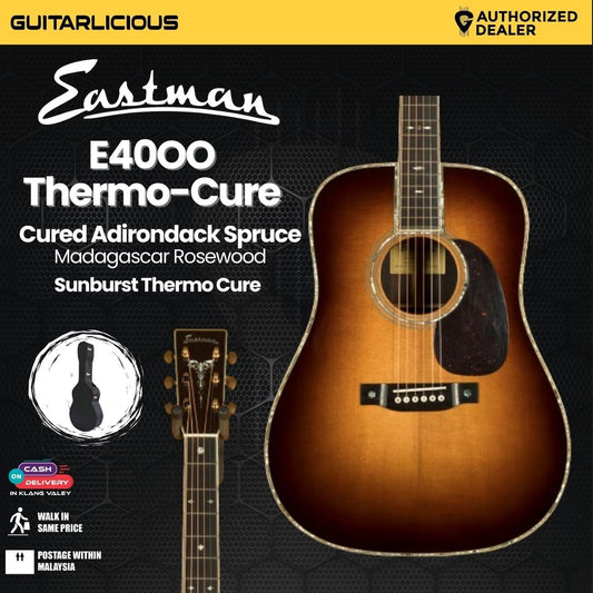 Eastman E40OO-TC Thermo-Cured Adirondack Spruce, Madagascar Rosewood - Sunburst (PRE-ORDER)