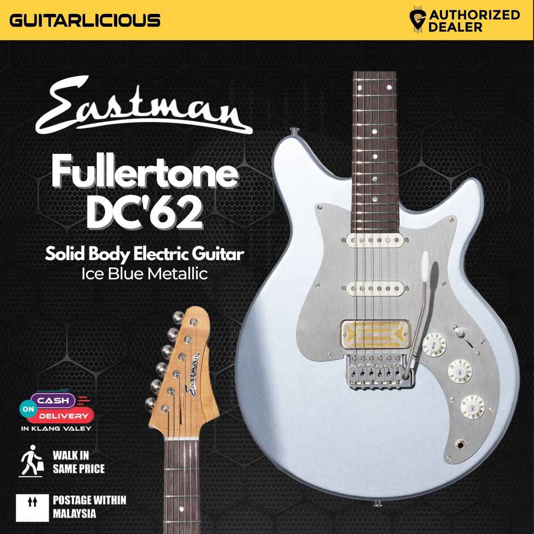 Eastman FT-DC'62-IBM Fullertone Solid Body Electric Guitar - Ice Blue Metallic