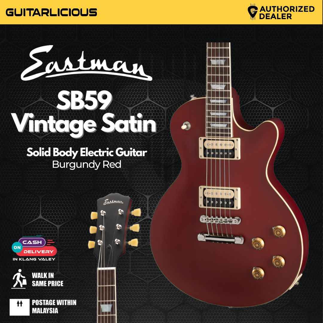 Eastman SB59/S-BR SB Series Solid Body Electric Guitar - Burgundy Red