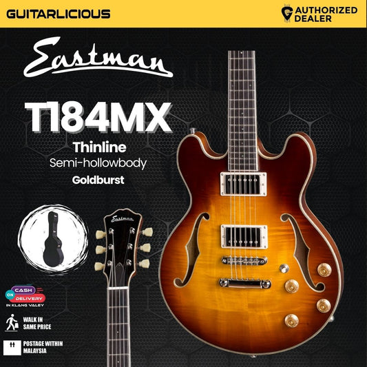 Eastman Guitars T184MX-GB Thinline Semi-hollowbody Electric Guitar - Goldburst (PRE-ORDER)