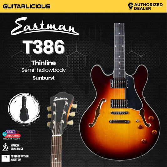 Eastman Guitars T386 Thinline Semi-hollowbody Electric Guitar - Sunburst (PRE-ORDER)