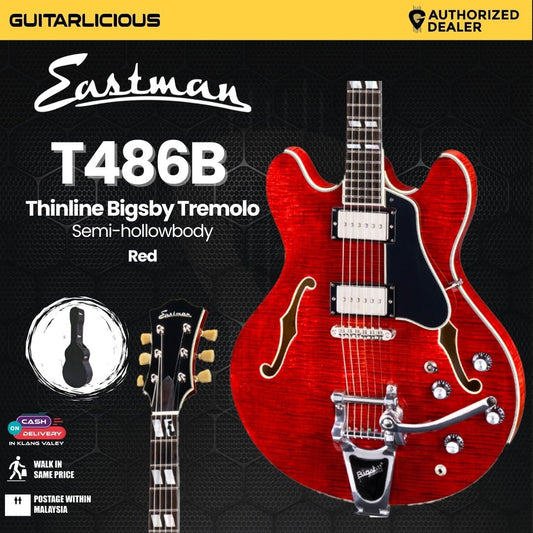 Eastman Guitars T486B Thinline Semi-hollowbody Electric Guitar - Red (PRE-ORDER)
