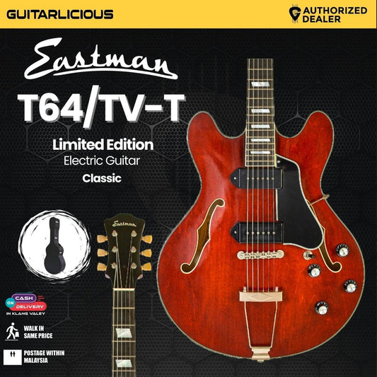 Eastman Guitars T64/TV-T Thinline Hollowbody Electric Guitar - Truetone Vintage Classic (PRE-ORDER)