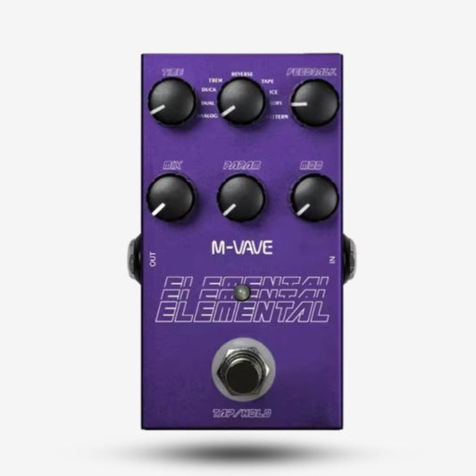 M-vave Elemental Digital Delay Pedal, 9 Different Delay Effects, Support for TAP and HOLD Mode,Delay Guitar Pedal