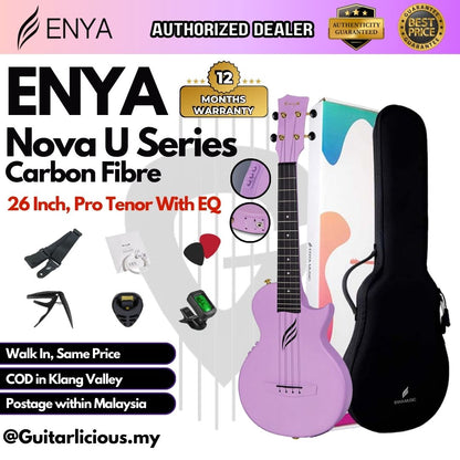 Enya Nova U Pro Tenor 26 Inch Carbon Fibre & Polycarbonate Ukulele Thin Body (ENY-NOVAU Pro / NOVA Pro)