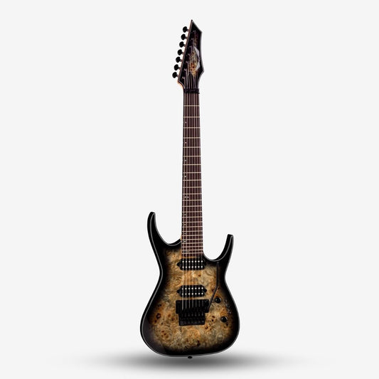 Dean Exile Select 7 Floyd Fluence Electric Guitar - Natural Black Burst