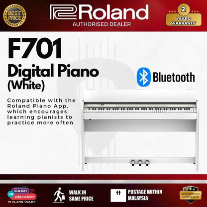 Roland F701 88 Key Digital Piano - White