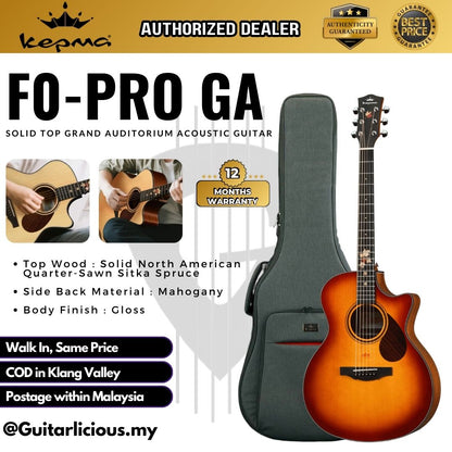 Kepma F0-PRO GA Solid Top Grand Auditorium Acoustic Guitar - F0-PRO