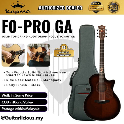 Kepma F0-PRO GA Solid Top Grand Auditorium Acoustic Guitar - F0-PRO