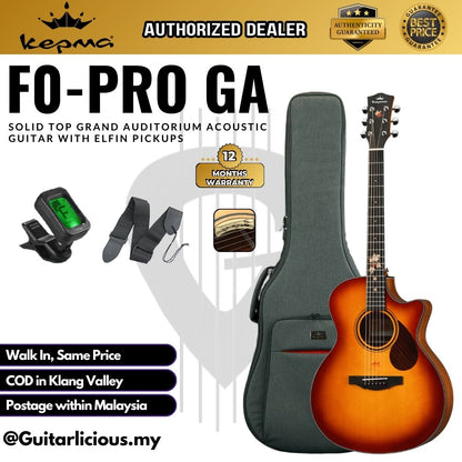 Kepma F0-PRO GA Solid Top Grand Auditorium Acoustic Guitar with Elfin Pickups
