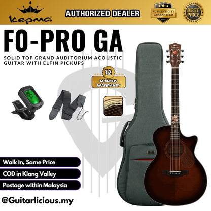 Kepma F0-PRO GA Solid Top Grand Auditorium Acoustic Guitar with Elfin Pickups