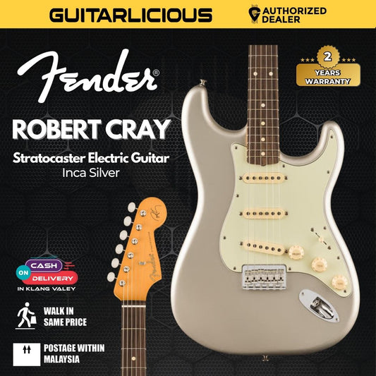 Fender Artist Robert Cray Stratocaster Guitar, RW FB, Inca Silver, w/Bag