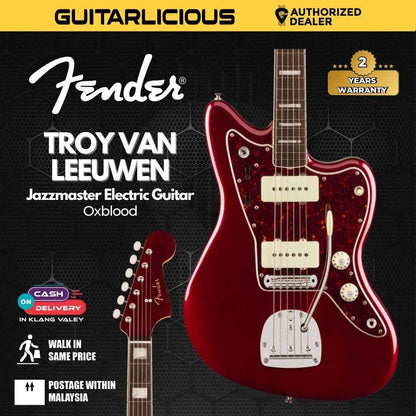 Fender Artist Troy Van Leeuwen Jazzmaster Guitar, RW FB, Oxblood