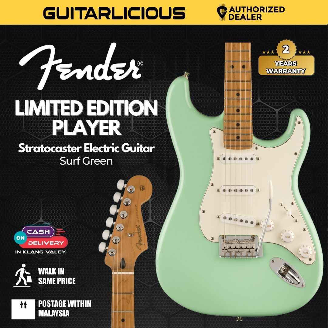 Fender Limited Edition Player Stratocaster Electric Guitar, Maple FB, Surf Green